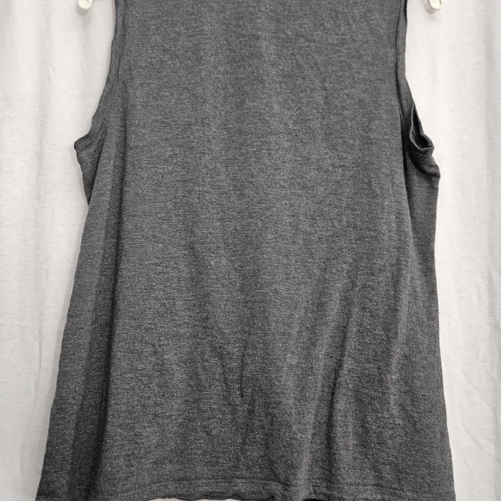 LOFT Gray Sleeveless Top with Black Lace Detail Goth Grunge Medium - Picture 4 of 10